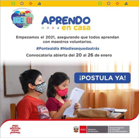 Inscripción de docentes y bachilleres de educación voluntarios