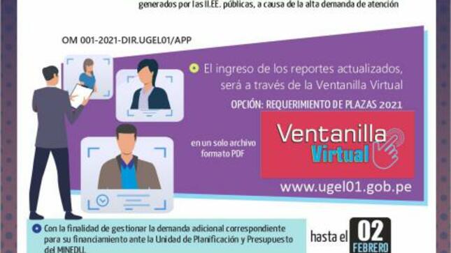 Requerimiento de plazas: docente y auxiliar de educación 2021