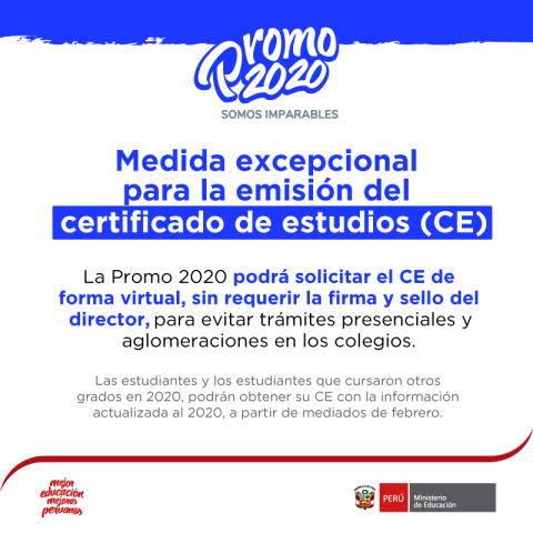 Medida excepcional para la emisión del certificados de estudios (ce)