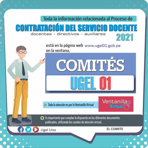 Información del proceso de contratación docente 2021 está en ventana: comités ugel 01