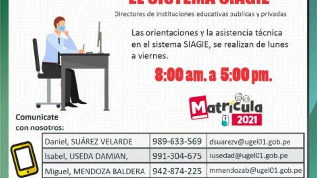 Asistencia técnica en el sistema siagie: matrícula 2021