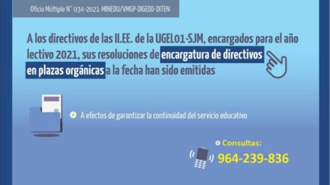 Continuidad de encargatura de directores en plazas orgánicas