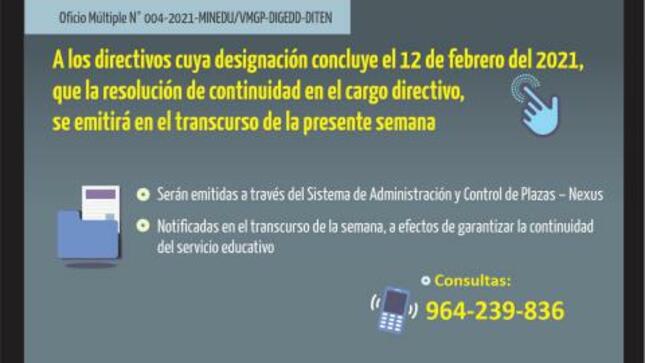 Continuidad de directores designados