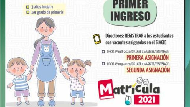 Asignación de matrícula 2021 en ii.ee. focalizadas: primer ingreso