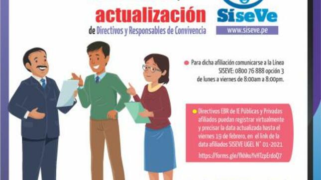 Afiliación y/o actualización de directivos y responsables de convivencia en el portal siseve