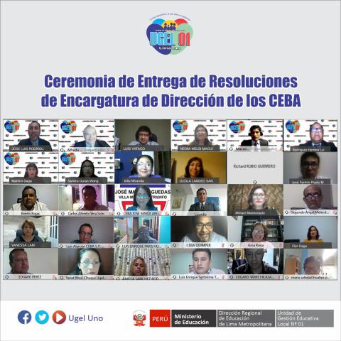 Ceremonia de entrega de resoluciones de encargatura de dirección a los ceba