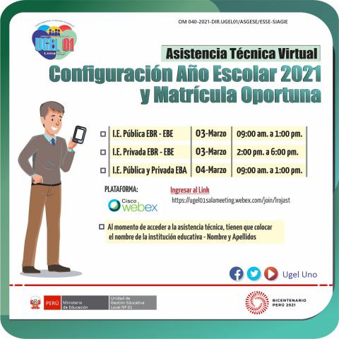 Taller de asistencia técnica virtual: configuración año escolar 2021 y matrícula oportuna