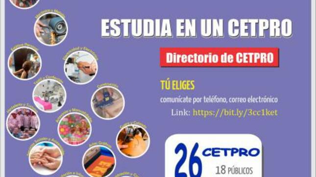 Jóvenes y adultos podrán estudiar en cetpro de la ugel 01
