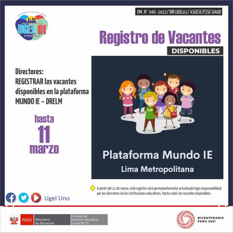 Registro de vacantes disponibles en el mundo ie-drelm 2021