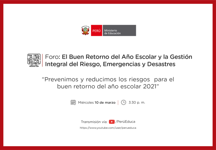 Foro: el buen retorno del año escolar y la gestión integral del riesgo