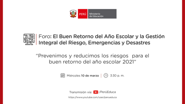 Foro: el buen retorno del año escolar y la gestión integral del riesgo
