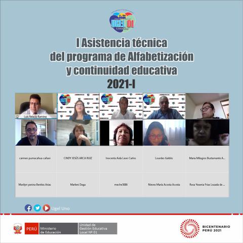 I asistencia técnica del programa de alfabetización y continuidad educativa 2021-i