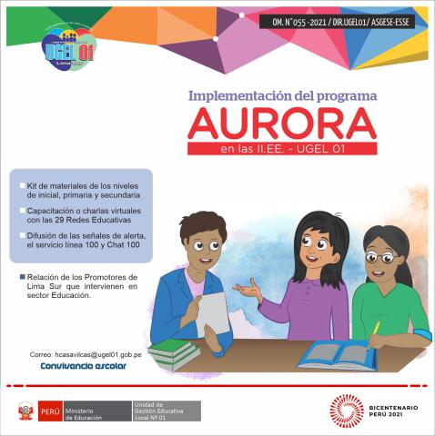 Implementación del programa aurora en las ii.ee. de ugel 01