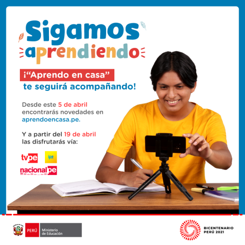 Novedades en aprendo en casa desde abril