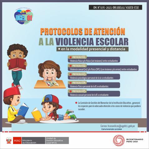 Protocolos de atención a la violencia escolar en la modalidad presencial y distancia