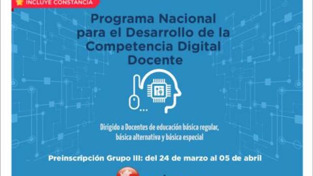Participa del curso: programa nacional para el desarrollo de la competencia digital docente