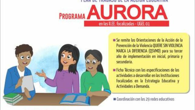Plan de trabajo de la acción educativa en las ie focalizadas del programa aurora