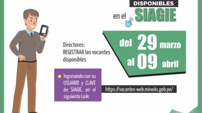 Registro de vacantes disponibles en el siagie