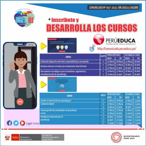 Inscríbete a los cursos de perúeduca