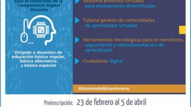 Participa del curso: programa nacional para el desarrollo de la competencia digital docente