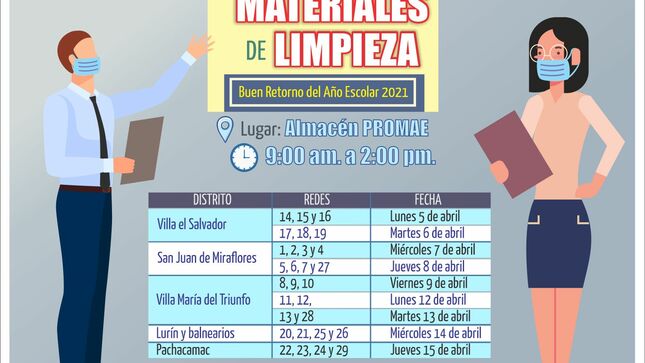 Cronograma de entrega de materiales de limpieza