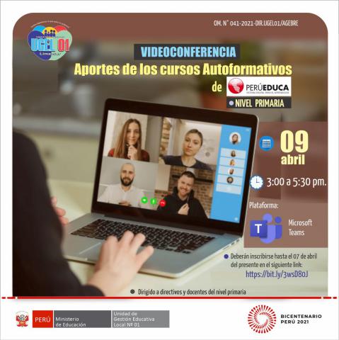 Videoconferencia: aportes de los cursos autoformativos de perueduca en el nivel primaria