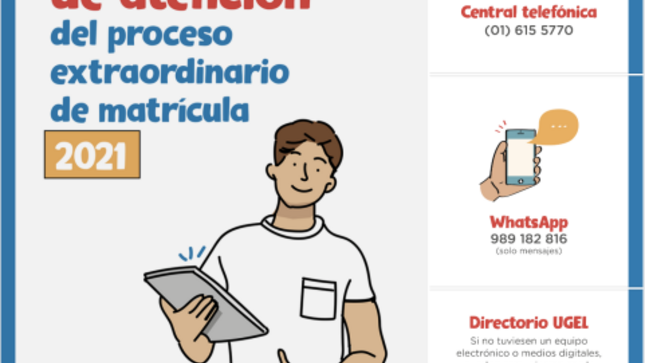 Canales de atención del proceso extraordinario de matrícula 2021