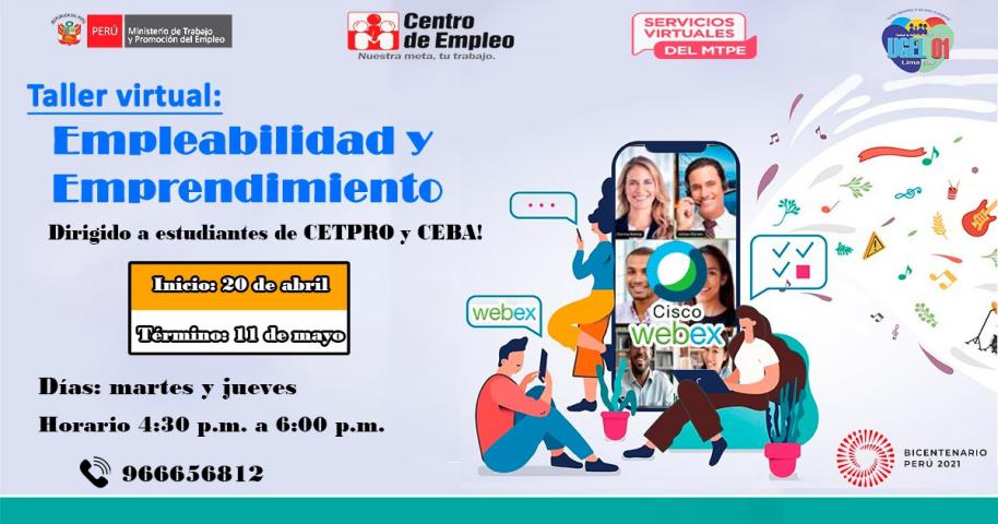 Taller virtual: empleabilidad y emprendimiento