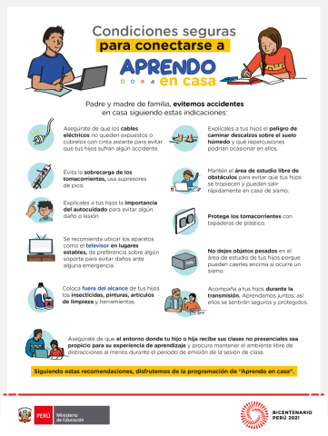 Condiciones seguras para conectarse a aprendo en casa