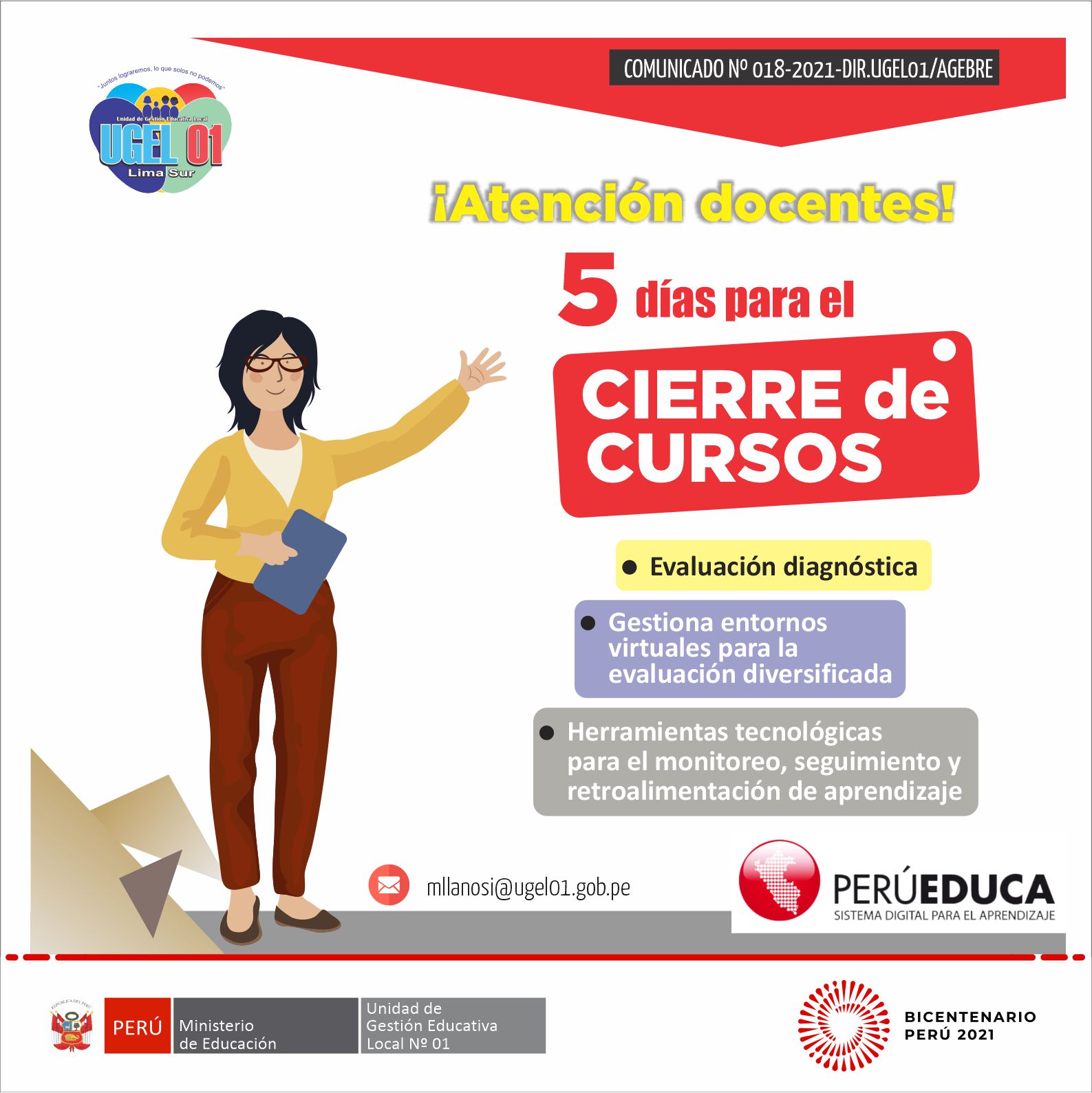Quedan 5 días para el cierre de los cursos de autoformación en perúeduca