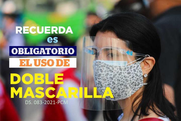 Es obligatorio uso de doble mascarilla