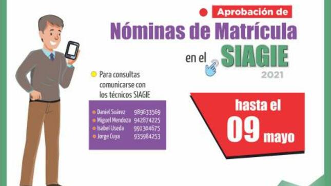 Aprobación de nóminas de matrícula 2021 en el siagie