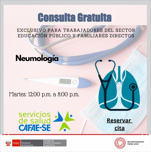 Consulta gratuita sobre neumología ofrece cafae-se