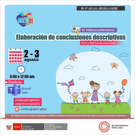 Iii videoconferencia: elaboración de conclusiones descriptivas - nivel inicial