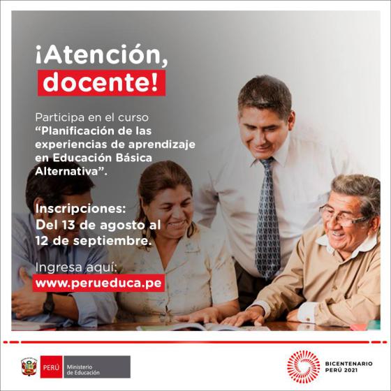 Curso: planificación de experiencias de aprendizaje en eba