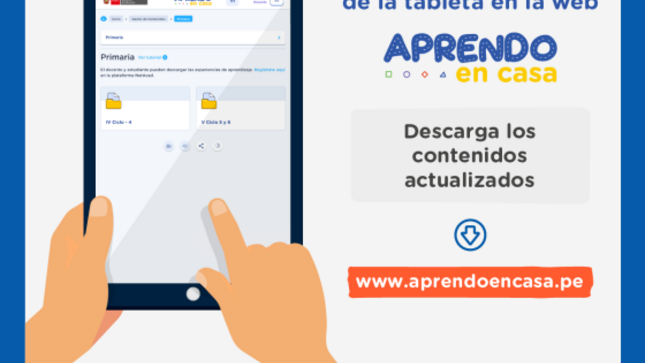 Gestor de contenidos de la web aprendo en casa