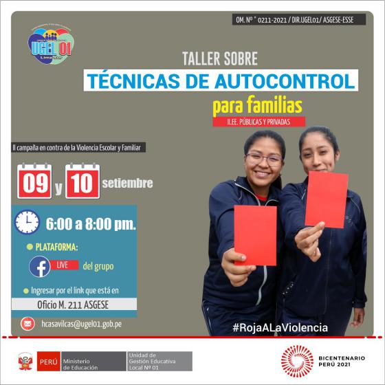 Taller sobre técnicas de autocontrol para familias - ie públicas y privadas