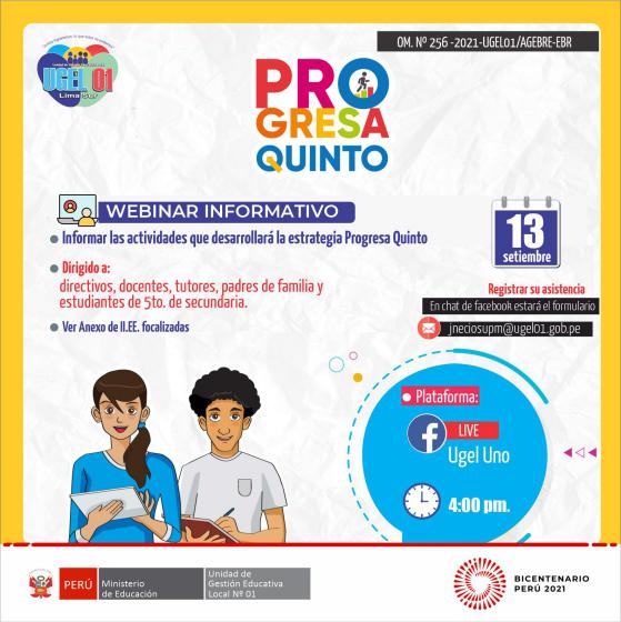 Webinar informativo de la estrategia progresa quinto