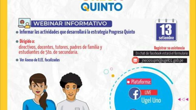 Webinar informativo de la estrategia progresa quinto