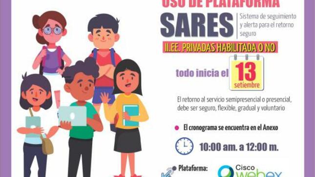 Asistencia técnica: uso de plataforma sares a ii.ee. privadas habilitadas o no