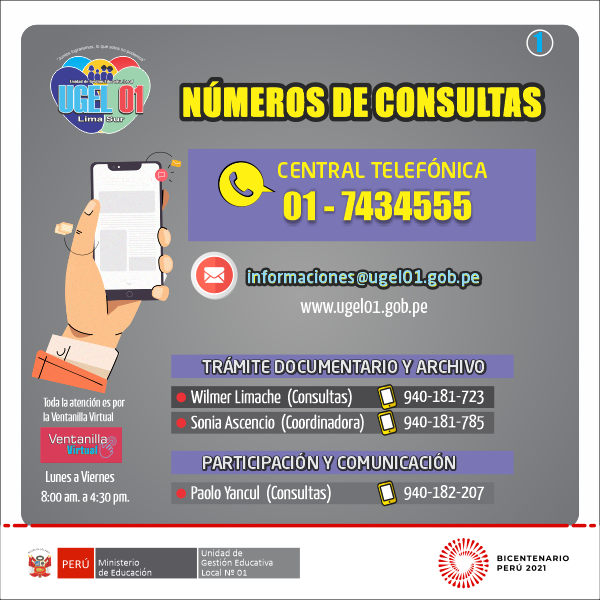 Número de consultas en ugel uno