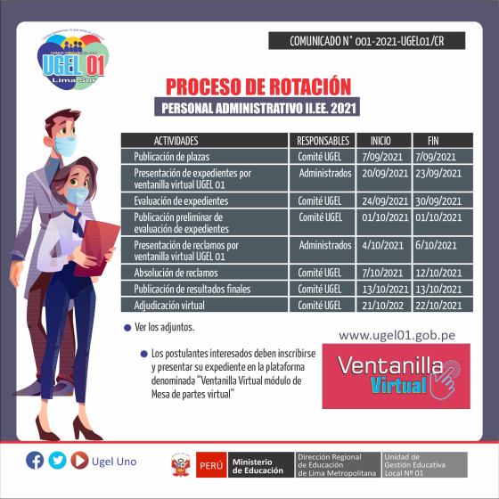 Proceso de rotación del personal administrativo 2021