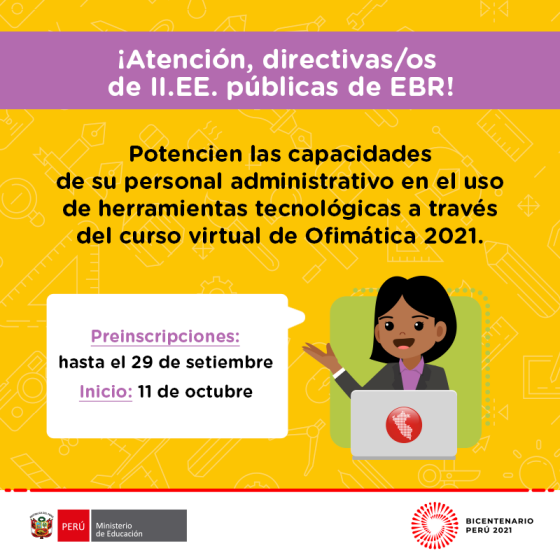 Curso virtual de ofimática para personal administrativo de ii.ee. públicas ebr