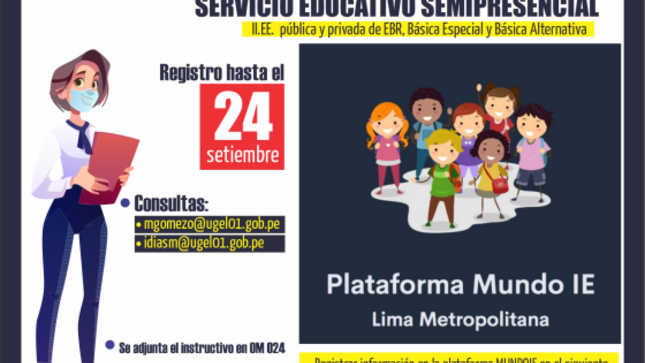Registro de información de las ii.ee. públicas y privadas sobre el servicio educativo semipresencial