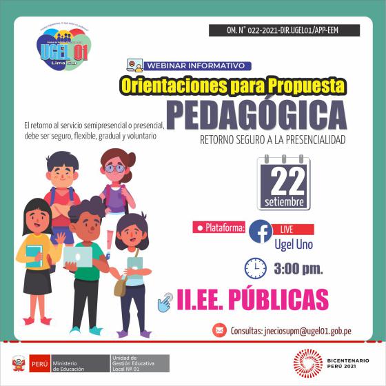 Webinar: orientaciones para propuesta pedagógica (retorno seguro a la presencialidad)