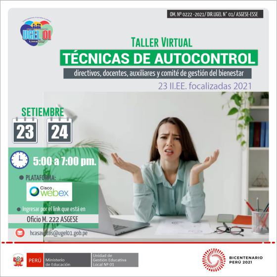 Taller virtual de técnicas de autocontrol para directivos