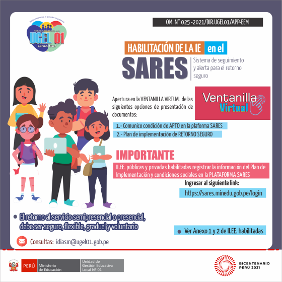 Apertura en la ventanilla virtual de opciones para presentación de documentos - sares