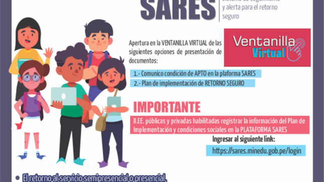 Apertura en la ventanilla virtual de opciones para presentación de documentos - sares