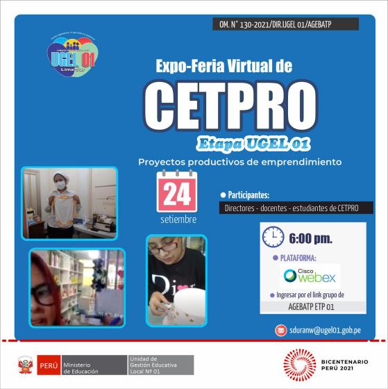 Expo-feria virtual de los cetpro – ugel 01
