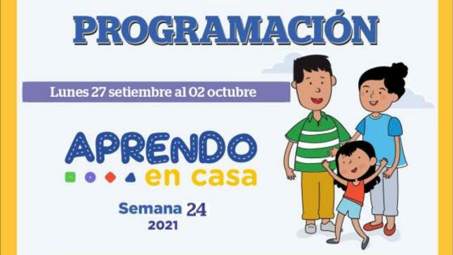 Programación de aprendo en casa del 27 setiembre al 02 octubre 2021